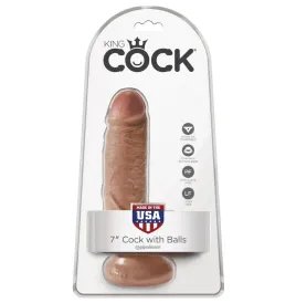 KING COCK - PENE REALISTICO CON SFERE 13.2 CM CARAMEL