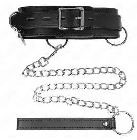 KINK - COLLAR CON CORREA 80 CM ESCLAVITUD 3 ANILLOS 53 X 5 CM