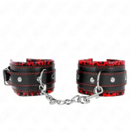 KINK - MUÑEQUERAS FORRADAS ROJO - NEGRO AJUSTABLE 17-29 CM X 6 CM