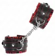 KINK - MUÑEQUERAS FORRADAS ROJO - NEGRO AJUSTABLE 17-29 CM X 6 CM