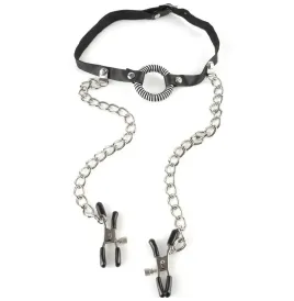FETISH FANTASY SERIES - GAG WITH NIPPLE CLAMPS