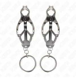 KINK - PINZAS PARA PEZONES ESTILO JAPONÉS CON AROS PLATEADO