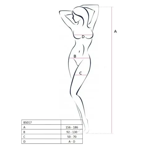 PASSION - FEMME BS017 BODYSTOCKING NOIR TAILLE UNIQUE