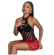 SUBBLIME - 952242 RED AND BLACK DEGRADED ELASTIC FISHNET DRESS ONE SIZE SUBBLIME - 952242 RED AND BLACK DEGRADED ELASTIC FISHNET DRESS ONE SIZE