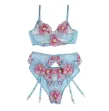SUBBLIME - 954109 BH HÖSCHEN MIT STRUMPFGÜRTEL BLUMENDESIGN BLAU S-M SUBBLIME - 954109 BH HÖSCHEN MIT STRUMPFGÜRTEL BLUMENDESIGN BLAU S-M