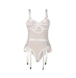 SUBBLIME - 954291 BODY MIT KETTEN STRUMPFGÜRTEL WEISS L-XL