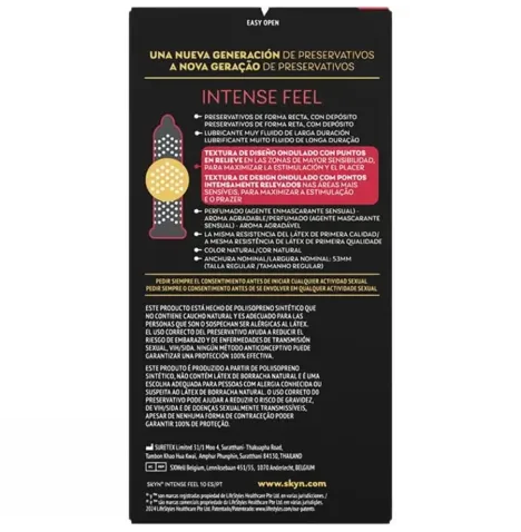 SKYN - PRESERVATIVO TEXTURED INTENSE FEEL CON DESIGN ONDULATO 10 UNITÀ