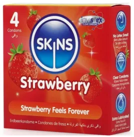 SKINS - ERDBEERE PREMIUM-KONDOME PACKUNG 4