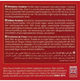SKINS - STRAWBERRY PREMIUM CONDOMS PACK 4