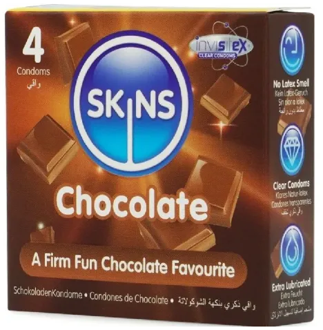 SKINS - PACK DE 4 PRÉSERVATIFS PREMIUM CHOCOLAT