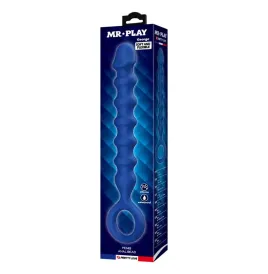 MR PLAY - PERLE ANAL IN SILICONE BLU E PLUG ANAL -Ø- 3,4 CM - 28,5 CM