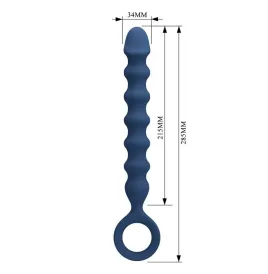 MR PLAY - BLUE SILICONE ANAL BEADS and ANAL PLUG -Ø- 3,4 CM - 28.5 CM