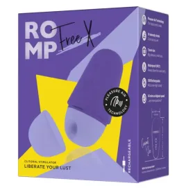 ROMP - FREE X ESTIMULADOR DE CLÍTORIS CON TAPA 10 NIVELES RECARGABLE MORADO