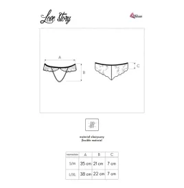 LIVCO CORSETTI FASHION - LOVE STORY LC 90679 PANTY CROTCHLESS NERO L-XL