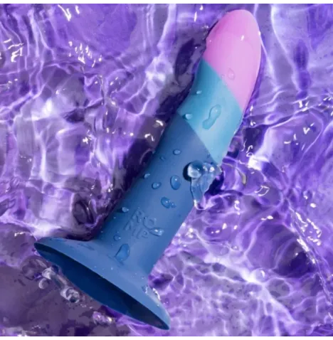 ROMP - DILDO IN SILICONE PICCOLO CON VENTOSA TRICOLORE 14 CM
