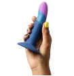 ROMP - DILDO IN SILICONE PICCOLO CON VENTOSA TRICOLORE 14 CM