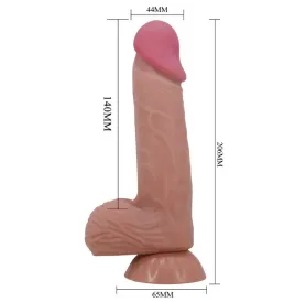 PRETTY LOVE - SÉRIE SLIDING SKIN GODE RÉALISTE AVEC VENTOUSE COULISSANTE PEAU BRUN 20,6 CM