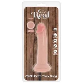 GET REAL - DILDO DELUXE DONG GRUESO DE DOBLE DENSIDAD TPE 23 CM
