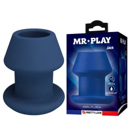 MR PLAY - JACK BLUE SILICONE HOLLOW ANAL PLUG SIZE M