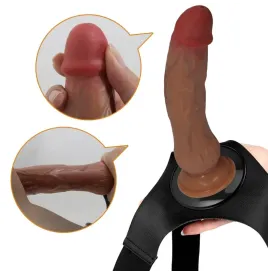 PRETTY LOVE - KYTON UNIVERSAL HARNESS SLIP MIT SQUIRTING DILDO 19 CM MULATO