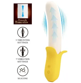 PRETTY LOVE - BANANA GEEK SUPER POWER 7 VIBRATIONEN UPandDOWN SILIKON SCHWARZ