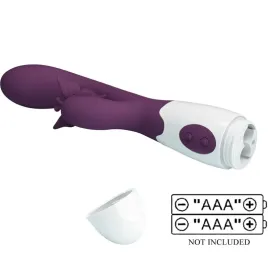 PRETTY LOVE - BUTTERFLY KISS VIBRATORE RABBIT E STIMOLATORE PUNTO G VIOLA