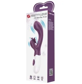 PRETTY LOVE - BUTTERFLY KISS VIBRATEUR RABBIT ET STIMULATEUR DE POINT G VIOLET