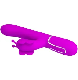 PRETTY LOVE - VIBRATEUR MULTIFONCTION LAPIN 4 EN 1 PAPILLON FUCHSIA