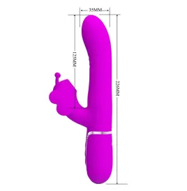 PRETTY LOVE - MULTIFUNCTION RABBIT VIBRATOR 4 IN 1 BUTTERFLY FUCHSIA