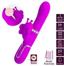 PRETTY LOVE - MULTIFUNKTIONS-KANINCHENVIBRATOR 4 IN 1 SCHMETTERLING FUCHSIA