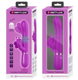 PRETTY LOVE - MULTIFUNKTIONS-KANINCHENVIBRATOR 4 IN 1 SCHMETTERLING FUCHSIA