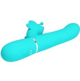 PRETTY LOVE - VIBRATEUR MULTIFONCTION LAPIN 4 EN 1 PAPILLON AQUA VERT