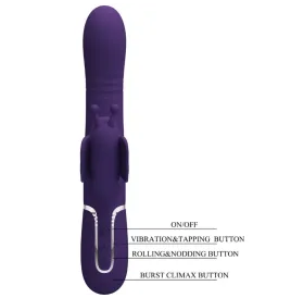PRETTY LOVE - VIBRATORE MULTIFUNZIONE RABBIT 4 IN 1 FARFALLA VIOLA