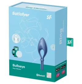 SATISFYER - APPLICATION BULLSEYE RING VIBRATOR BLEU