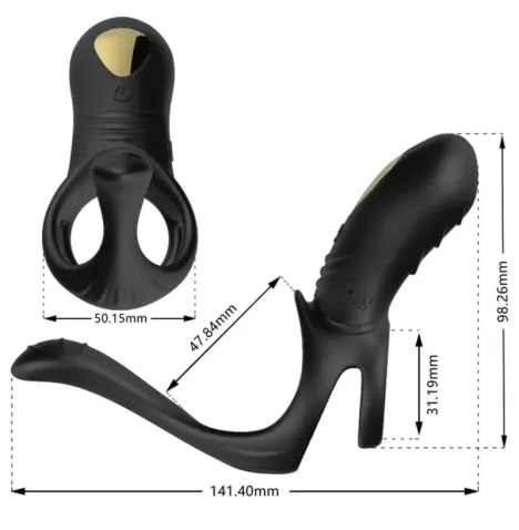 ARMONY - JOY JUMPER RING VIBRATOR FOR COUPLES and ANAL PLUG BLACK