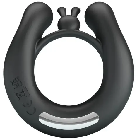PRETTY LOVE - DAHLIA VIBRATING RING CLITORIS STIMULATOR 12 VIBRATIONS BLACK