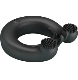 PRETTY LOVE - ANNEAU VIBRANT DAHLIA STIMULATEUR DE CLITORIS 12 VIBRATIONS NOIR