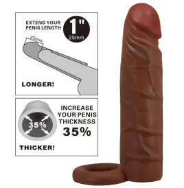 PRETTY LOVE - KAILE PENIS SLEEVE WITH 2.5 CM EXTENSION MULATTO