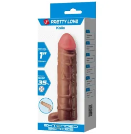 PRETTY LOVE - KAILE FUNDA PARA PENE CON EXTENSIÓN DE 2.5 CM MULATO
