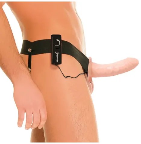 FETISH FANTASY SERIES - IMBRACATURA VIBRANTE FETISH HOLLOW PER LUI E LEI NATURALE 14CM