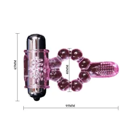 BAILE - SILICONE RING 10 TONGUE RHYTHMS WITH PINK VIBRATION