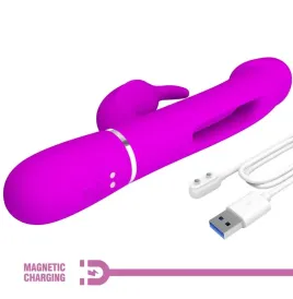 PRETTY LOVE - VIBRATORE DEJON RABBIT 3 IN 1 MULTIFUNZIONE FUCSIA