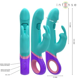 INTENSE - MONICA VIBRATORE RABBIT CON STIMOLATORE G-SPOT ROTANTE BLU