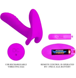 PRETTY LOVE - MASAJEADOR and VIBRADOR 12 VIBRACIONES CONTROL REMOTO MORADO