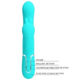 PRETTY LOVE - CAMMY 4 EN 1 VIBRATEUR MULTIFONCTION TRIPPLE RABBIT BLEU