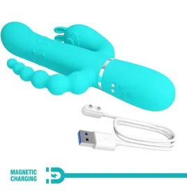 PRETTY LOVE - CAMMY 4 EN 1 VIBRATEUR MULTIFONCTION TRIPPLE RABBIT BLEU