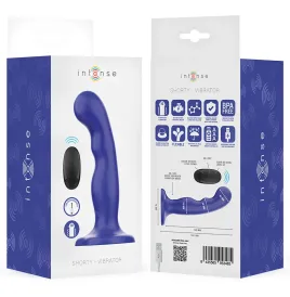 INTENSE - VIBRATORE SHORTY CON VENTOSA TELECOMANDO BLU
