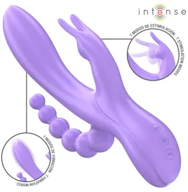 INTENSE - MIKO TRIPLE VIBRATOR RABBIT and STIMULATOR and ANAL 7 VIBRATIONS PURPLE