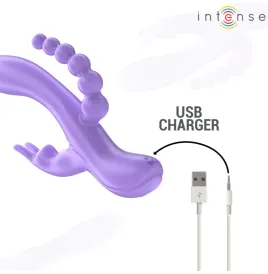 INTENSE - MIKO TRIPLE VIBRADOR RABBIT and ESTIMULADOR and ANAL 7 VIBRACIONES MORADO