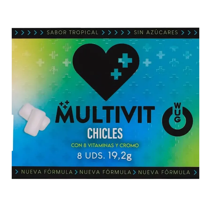 WUG Multivit - La gomma da masticare funzionale che rafforza le tue difese ogni giorno. BLISTER DA 8 UNITÀ WUG Multivit - La gomma da masticare funzionale che rafforza le tue difese ogni giorno. BLISTER DA 8 UNITÀ